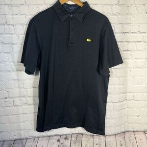 Masters Golf Polo Shirt Mens Large Black Italy Made Cotton Clubhouse Collection